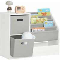 KMB76-W Bücherregal Kinder Kinderregal mit Boxen Aufbewahrungsregal Kinder Spielzeugregal Kinderzimmer Möbel weiß bht ca. 80x61x30cm - Sobuy von SOBUY