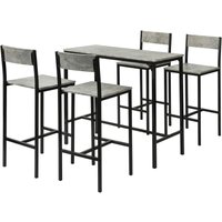 SoBuy OGT14-HG Bartisch Set 5-teilig Sitzgruppe Esstisch Bistrotisch mit 4 Hockern grau SoBuy OGT14-HG Bartisch Set 5-teilig Sitzgruppe Esstisch Bistrotisch mit 4 Hockern grau von SOBUY