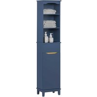 BZR112-B Hochschrank Badezimmer Schrank Badschrank schmal Badregal Badezimmerschrank Badezimmermöbel Blau bht ca. 35x170x30cm - Sobuy von SOBUY