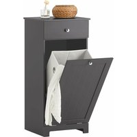 BZR21-DG Wäscheschrank mit ausklappbarem Wäschesack Wäschetruhe Wäschesammler mit Schubladen Wäschekorb Badschrank grau bht ca: 40x90x38cm - Sobuy von SOBUY