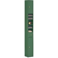 Sobuy - BZR34-SY Badezimmer Hochschrank mit 5 Fächern Badschrank Badregal mit 1 Schublade und Türen Badmöbel Schwarz bht ca. 20x180x20cm Grün von SOBUY