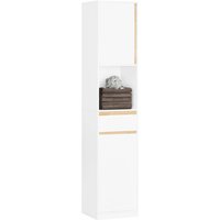Sobuy - BZR80-W Hochschrank Badezimmer Schrank Badschrank schmal mit 2 Türen Badregal Badezimmerschrank Badezimmermöbel Weiß bht ca. 35X170X33cm von SOBUY