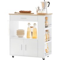 FKW113-WN Servierwagen Küchenwagen Kücheninsel Küchenschrank Rollwagen Küchentrolley Mikrowellenschrank Küchenrollwagen Weiß bht ca.: 75x83x46cm FKW113-WN Servierwagen Küchenwagen Kücheninsel Küchenschrank Rollwagen Küchentrolley Mikrowellenschrank Küchenrollwagen Weiß bht ca.: 75x83x46cm von SOBUY