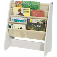 FRG225-W Kinder-Bücherregal Hängefächerregal Zeitungsständer mit 4 Ablagefächern Büchergestell bht ca: 62x71x29cm - Sobuy von SOBUY