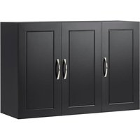 FRG231-L-SCH Hängeschrank Badschrank mit zwei Türen Küchenschrank Medizinschrank Wandschrank Badmöbel Schwarz bht ca. 90x60x30cm - Sobuy von SOBUY