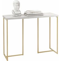 FSB58-G Konsolentisch mit goldenem Metallrahmen Flurtisch Dekotisch Sideboard Beistelltisch Wohnzimmer Eingangsbereich bht ca: 100x75x36cm - Sobuy von SOBUY