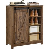 FSB59-N Sideboard mit Schiebetür Kommode Schuhschrank Schrank Küchenschrank Flurschrank Beistellschrank Aufbewahrungsschrank bht ca.: 80x92x35cm von SOBUY