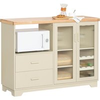 FSB81-MI Buffet Sideboard mit 2 Glastüren Küchenschrank Kommode Schrank Flurschrank Beistellschrank Mikrowellenschrank Aufbewahrungsschrank Beige bht FSB81-MI Buffet Sideboard mit 2 Glastüren Küchenschrank Kommode Schrank Flurschrank Beistellschrank Mikrowellenschrank Aufbewahrungsschrank Beige bht von SOBUY