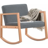 Sobuy - FST93-HG Schaukelstuhl Wohnzimmer Schaukelsessel Schwingsessel Garten Relaxstuhl Rocking Chair Outdoor Belastbarkeit 114kg Hellgrau bht ca. von SOBUY