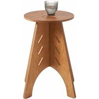 HFBT01-K-BR Beistelltisch mit Zapfenverbindungen Kaffeetisch rund Couchtisch Telefontisch Nachtschrank Nachttisch Balkontisch Sofatisch Braun H48,5 x von SOBUY