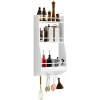 KCR12-W Wandregal Hängeregal Badregal Gewürzregal Küchenregal Wand weiß bht ca.: 38x75x17cm - Sobuy von SOBUY