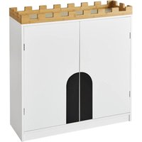 KMB44-W Kinder Kommode Kinderregal Kinder Bücherregal Spielzeugregal Aufbewahrungsschrank für Kinder Kinderschrank Kinderzimmerregal im Schlossdesign von SOBUY