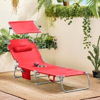 OGS48-Rx2 2-er Set Sonnenliege mit abnehmbarem Kopfkissen und verstellbarem Sonnendach Gartenliege mit Seitentasche Strandliege Relaxstuhl Liegestuhl OGS48-Rx2 2-er Set Sonnenliege mit abnehmbarem Kopfkissen und verstellbarem Sonnendach Gartenliege mit Seitentasche Strandliege Relaxstuhl Liegestuhl von SOBUY