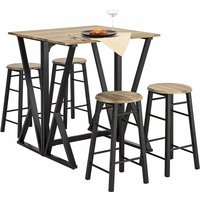 OGT24-N 5-teilige Essgruppe Esstisch mit 4 Stühlen Klapptisch Esszimmer Sitzgruppe Küche Küchentisch Holztisch klappbar im Industrial-Look - Sobuy von SOBUY