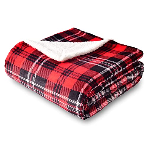 SOCHOW Karierte Sherpa Decke Fleecedecke Kuscheldecken, Dicke Sofadecke Couchdecke, doppelseitig superweiche warm luxuriöse Sofaüberwurf Flauschige Wohndecke 150 x 200 cm, Rot/Grau SOCHOW Karierte Sherpa Decke Fleecedecke Kuscheldecken, Dicke Sofadecke Couchdecke, doppelseitig superweiche warm luxuriöse Sofaüberwurf Flauschige Wohndecke 150 x 200 cm, Rot/Grau von SOCHOW