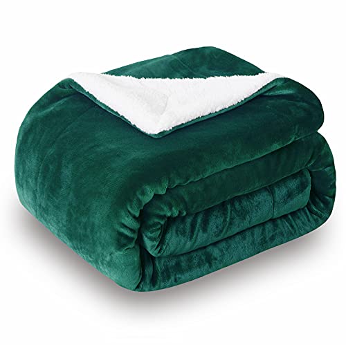 SOCHOW Sherpa Decke Grün zweiseitige Wohndecken Kuscheldecken, extra Dicke warm Sofadecke/Couchdecke aus Sherpa, 220 x 240 cm super flausch Fleecedecke als Sofaüberwurf oder Wohnzimmerdecke von SOCHOW