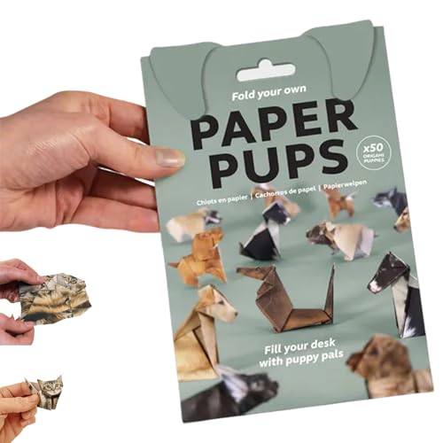 Diy Paper Cats Kit, Fun 3d Paper Dog & Cat & Dinosaur Models,diy-papierkatzen-set,Creative Origami Animal Kit,Contains 50 Origami Sheets,Desk Decor, Fun Craft Activity for Adults & Kids-B von SOCLING