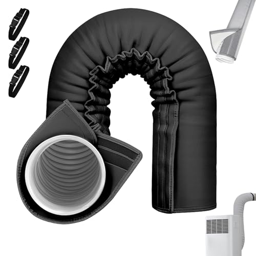 Klimaanlage Schlauch Isolierung,klimaschlauch Dämmung Manschette,klimaanlagen Schlauch Wärmeschutz,Reusable and Washable,3 Adjustable Buckles,Suitable for Pipe Diameters of 12-15 Centimeters-A von SOCLING