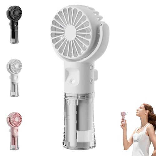 SOCLING Mini Ventilator Mit Wasserkühlung,luftkühler Mit Wasserkühlung Leise,hand Ventilator Mit Wasserkühlung,4 Geschwindigkeit Handventilator Akku Aufladbar Mit Wasser,USB Ladbare-A von SOCLING