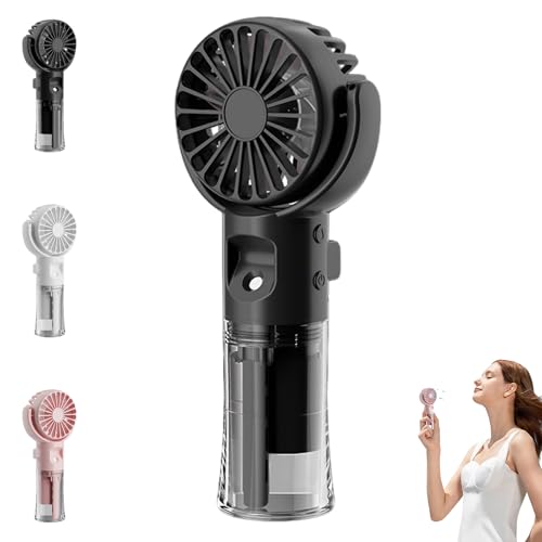 SOCLING Mini Ventilator Mit Wasserkühlung,luftkühler Mit Wasserkühlung Leise,hand Ventilator Mit Wasserkühlung,4 Geschwindigkeit Handventilator Akku Aufladbar Mit Wasser,USB Ladbare-C von SOCLING
