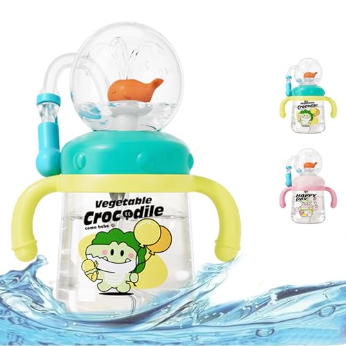 Springbrunnen Trinkflasche Kinder,Kinder-wasserbecher,trinkbecher Mit Wal-spritzer,whale Fountain Tumbler,fountain Water Bottle,drinking Cup with Whale Squirt,300 Ml Spill-proof Whale Fountain Cup-B von SOCLING