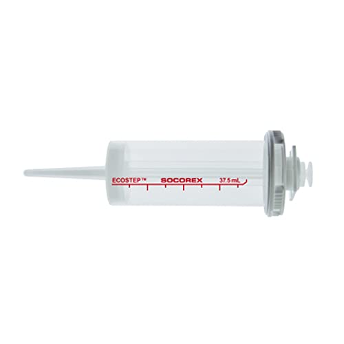 Socorex SR-0153 Ecostep Spritzen für Stepper 411, 37.5ml Kapazität, 500µl-5000µl Dispensiermenge, Transparent/Rot, 100 Stück von SOCOREX