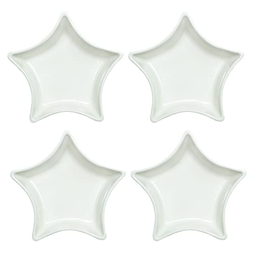 SOCOSY Sternförmige Mehrzweck-Keramik-Saucenschale, Sushi-Dip-Schüssel, Vorspeisen, Servierschale, Untertassen, Schüssel (4 Stück) von SOCOSY