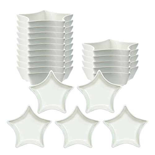 SOCOSY Sternförmige Mehrzweck-Keramik-Saucenschale Gewürzschalen Sushi-Dip-Schüssel Vorspeisenteller Servierschale Untertassen Schüssel (20 Stück) von SOCOSY