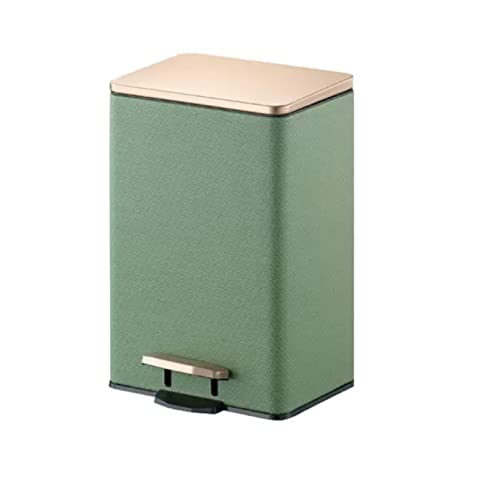 Abfalleimer Küche Mülleimer Haushalt Mülleimer Wohnzimmer Kreative Schritt Mülleimer Mit Deckel Schlafzimmer Büro Bad Mülleimer Abfalleimer (Color : Grün, Size : 12L) von SOCUY
