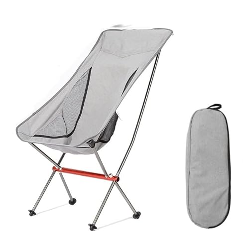 Campingstuhl Klappbar Klappstühle Camping Outdoor-Klappstuhl Campingstuhl Tragbarer Ultraleichter Freizeitdirektor Rückenklappbarer Mondstuhl Angelstuhl Camping Stuhl Klapp (Color : Gray) von SOCUY
