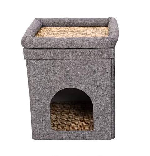 Hundekorb Hundebett Katzenbett Hundesofa Doppellagiges Haustierbett Für Hunde Und Katzen, Warmes Bettkissen, Zusammenklappbare Matratze, Süße Welpenmatte, Haustierbett, Geschlossener Zwinger Hundekörb von SOCUY