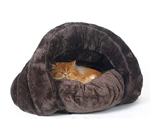 Hundekorb Hundebett Katzenbett Hundesofa Herbst-Winter-Welpen-Haustier-Bett-Katzen-Hunde-weiches Warmes Nest-Zwinger-Bett-Höhlen-Haus-Schlafsack-Matten-Auflage-Zelt-Haustier-gemütliche Betten-Haustier von SOCUY