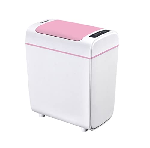 Mülleimer Küche Smart Bin Mülleimer Touchless Electric Smart Mülleimer Wohnzimmer Schlafzimmer Stumm Abfalleimer Papierkorb Abfalleimer Bad (Color : Pink, Size : 25 * 16 * 30cm) von SOCUY