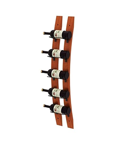 SOCUY Weinregal Flaschenregal Weinregale Wandmontiertes Weinregal Weinflaschenhalter 5 Weinflaschenregal Halter Regal Rustikale Wandregale Aus Holz Für Flaschen Weinflaschenhalter von SOCUY