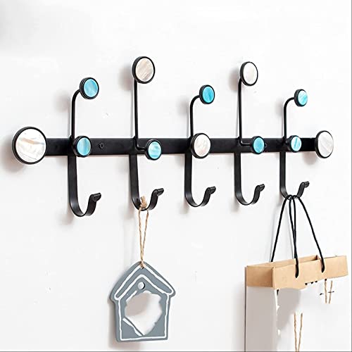Wandhaken für Mäntel, Kleiderhaken für die Wand, Metallgarderobe, Wandmontage, Garderobenleiste, Schlafzimmer, Eingang hinter der Tür, moderne kreative Kleiderhaken, Wandgarderobe (Farbe: Nero, Si von SOCUY