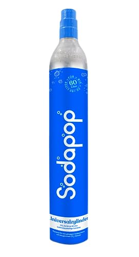 Sodapop Universal CO₂-Zylinder | 425g Kohlensäure für bis zu 60 Liter frisches Sprudelwasser | geeignet für Wassersprudler, Sodastream, Arke, etc. von Sodapop