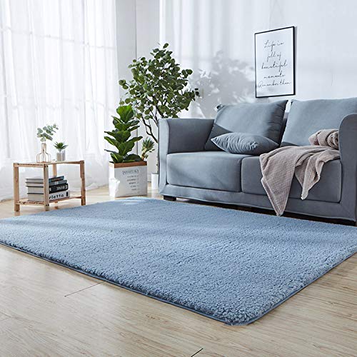 Hochflor Teppich Blau 160 x 160 cm Sofa Matte Flauschig Weiche 8 Stück Antirutschmatte für Teppich für Wohnzimmer Badezimmer von SODKK