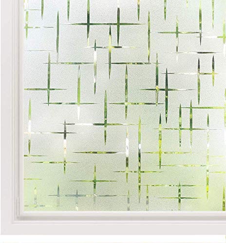 Klebefolie Fenster Bad Sichtschutzfolie Fenster, ohne Klebstoff Anti-UV für Zuhause Dekofolie, 60 x 500 cm von SODKK