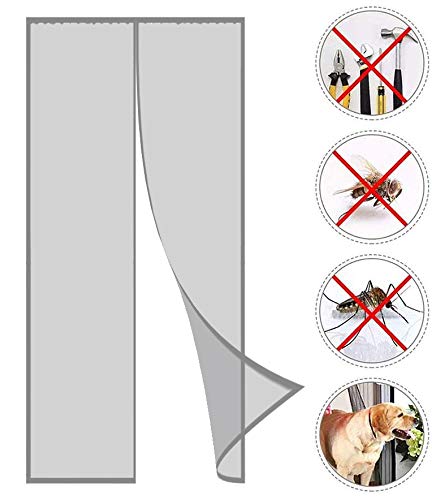 SODKK Magnet Fliegengitter Tür Insektenschutz 70x230cm, Insektenschutz Magnet Fliegenvorhang, mit Heavy Duty Mesh, Türen/Patio - Grau von SODKK