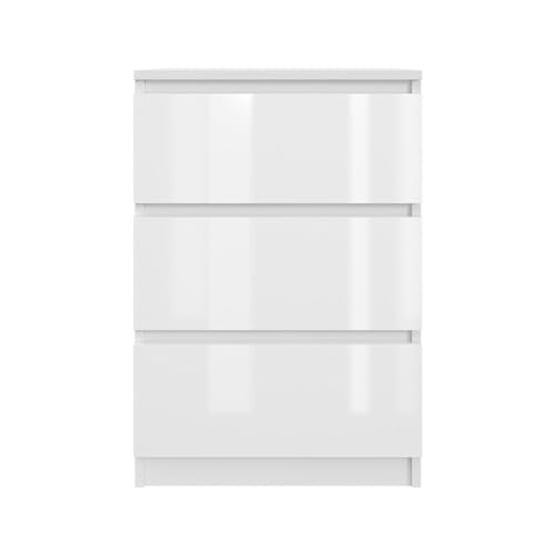 SODREAMER Kommode mit 3 Schubladen 50 cm | Weiß - glänzende Vorderseite Ideal für Schlafzimmer, Wohnzimmer, Kinderzimmer und Büro | Geräumige Kommode| Modernes Design | 50x75x40 cm SODREAMER Kommode mit 3 Schubladen 50 cm | Weiß - glänzende Vorderseite Ideal für Schlafzimmer, Wohnzimmer, Kinderzimmer und Büro | Geräumige Kommode| Modernes Design | 50x75x40 cm von SODREAMER