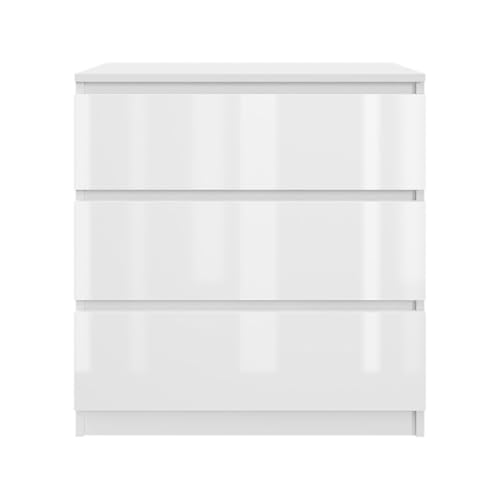 SODREAMER Kommode mit 3 Schubladen 70 cm | Weiß - glänzende Vorderseite Ideal für Schlafzimmer, Wohnzimmer, Kinderzimmer und Büro | Geräumige Kommode| Modernes Design | 71x75x40 cm SODREAMER Kommode mit 3 Schubladen 70 cm | Weiß - glänzende Vorderseite Ideal für Schlafzimmer, Wohnzimmer, Kinderzimmer und Büro | Geräumige Kommode| Modernes Design | 71x75x40 cm von SODREAMER