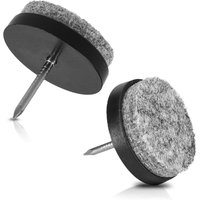 Soekavia - Filz-Nagelgleiter – 20 x 28 mm runde Nagelgleiter für Stuhl-, Tisch- und Hockermöbelbeine – Bodenschutz – Schwarz von SOEKAVIA