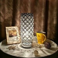 Kristalllampe, Nachttischlampenschirm, Kreative Mode Kristall Silber Tischlampe, Für Hotel Schlafzimmer Wohnzimmer Kommodenregal (Ohne Glühbirne) - rw von SOEKAVIA