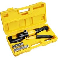 Soekavia - 10 Tonnen Hydraulisches Crimpwerkzeug mit 9 Matrizen, Hydraulisches Crimpwerkzeug, Ratschen-Anschlussklemmen-Crimper für 4-70 mm² Kabel Soekavia - 10 Tonnen Hydraulisches Crimpwerkzeug mit 9 Matrizen, Hydraulisches Crimpwerkzeug, Ratschen-Anschlussklemmen-Crimper für 4-70 mm² Kabel von SOEKAVIA