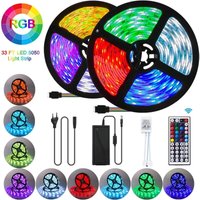 10 m LED-Streifen, 300 LEDs 5050 rgb smd LED-Streifen, mehrfarbiger LED-Streifen mit 44 Tasten, IR-Fernbedienung und 12-V-Netzteil, 33 Fuß von SOEKAVIA