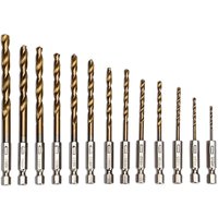 Soekavia - 13-teiliger HSS-Bohrersatz 1,5–6,5 mm mit Titannitrid-Spitze/-Beschichtung von SOEKAVIA