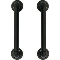 Soekavia - 2er-Pack Industrielle Rohrtürgriffe, Haltegriff, Scheunentorgriffe, antikes rustikales Gusseisen für Handlauf, schwarz, 50 cm lang, l Soekavia - 2er-Pack Industrielle Rohrtürgriffe, Haltegriff, Scheunentorgriffe, antikes rustikales Gusseisen für Handlauf, schwarz, 50 cm lang, l von SOEKAVIA