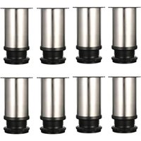 Soekavia - 8er Set Möbelbeine, verstellbare Möbelbeine - Verchromtes Metall - Höhenverstellbar (Gesamt: 50x150 mm) - RWBricolage / Eisenwaren / von SOEKAVIA