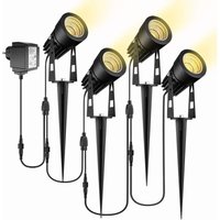 Soekavia - Gartenleuchte, 4er Set wasserdichte IP65 led Erdspießstrahler mit Stecker Warmweiß - RWGarten & Pool Teich & Gartendeko Gartenteich & Soekavia - Gartenleuchte, 4er Set wasserdichte IP65 led Erdspießstrahler mit Stecker Warmweiß - RWGarten & Pool Teich & Gartendeko Gartenteich & von SOEKAVIA