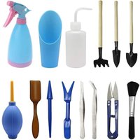 Gartenwerkzeug-Sets, 14-teiliges Gartenwerkzeug-Set für Gartensukkulenten, Gartenwerkzeug-Set mit Gartenschere, Mini-Rechen und Laubschneider von SOEKAVIA